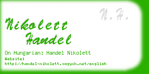 nikolett handel business card